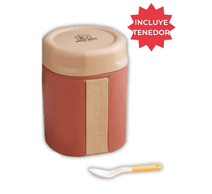 Termo Táper Térmico 500 Ml Estilo Vaso Con Tenedor Oficina Y Escolar Pink