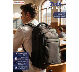 Mochila Multifuncional Ejecutiva Escolar Viaje Notebook Impermeable Resistente 48cm Negro 25L