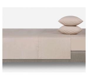 Juego de sábanas 180 hilos beige Súper King