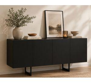 Buffet Zentra negro 76x160x40 cm