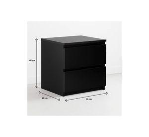 Pack de 2 Veladores Cajon Doble Minimal 30x40 Oscuro