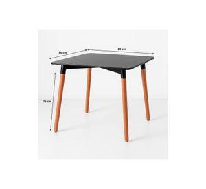 Mesa Cuadrada de Comedor Eames 80x80cm - Negra