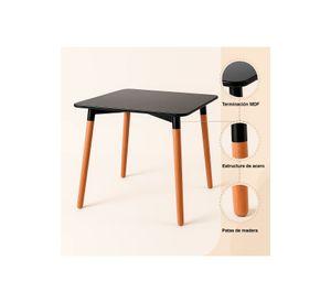 Mesa Cuadrada de Comedor Eames 80x80cm - Negra