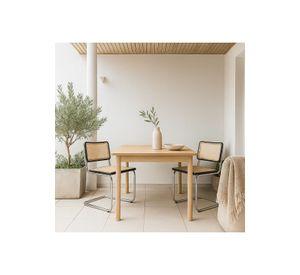 Pack de 2 Sillas Breuer Madera y Rattan - Negras