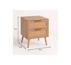 Pack de 2 Veladores Eames Mesh Doble 40x55 - Madera Oscura Walnut