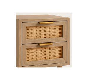 Pack de 2 Veladores Eames Mesh Doble 40x55 - Madera Oscura Walnut
