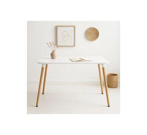 Mesa Rectangular de Comedor - Blanca 120x80 cms