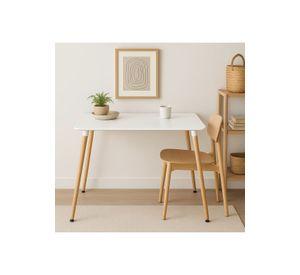 Mesa Rectangular de Comedor - Blanca 120x80 cms