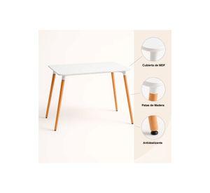 Mesa Rectangular de Comedor - Blanca 120x80 cms