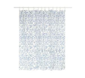 Cortina baño trazos azul 180x180 cm
