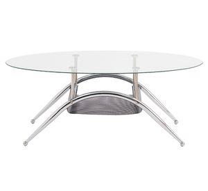Mesa de centro ovalada Silver 45x110x60 cm plateado