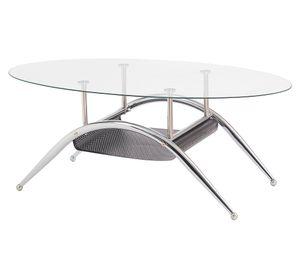 Mesa de centro ovalada Silver 45x110x60 cm plateado