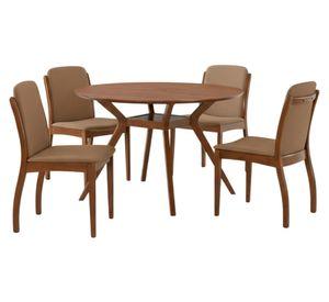 Juego de comedor 4 sillas Granada 76x120x120 cm