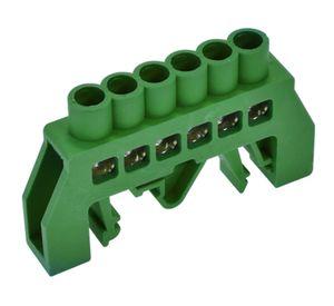 Barra aislada 6 Polos verde