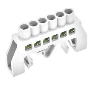 Barra aislada 6 Polos blanco