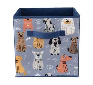 Canasto tela Perritos 27x27x27 cm