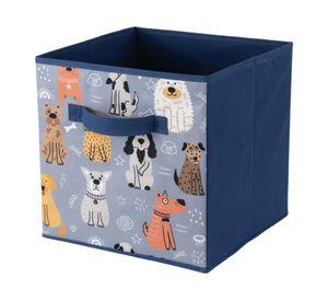Canasto tela Perritos 27x27x27 cm