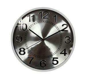 Reloj pared plateado 30.5 cm