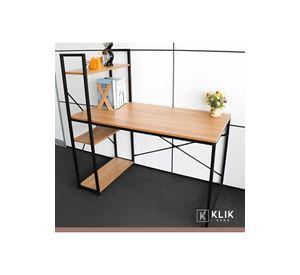 Escritorio Industrial Home Office con Repisas Oslo - Madera Clara