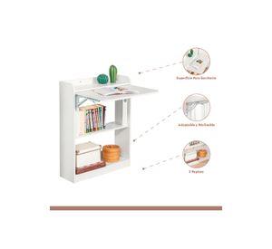 Escritorio Multifuncional Blanco - Compacto con Estanter铆as