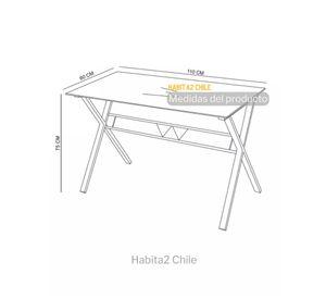 Escritorio Glass Metal Black 110 CM