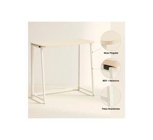 Escritorio Flex Compacto Mdf - Natural Blanca