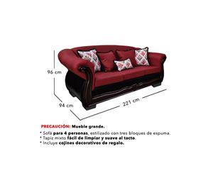 Living Con Resorte Estructural 9 Cuerpos Búfalo 4+3+1+1 Chenille+PU