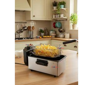 Freidora de Aceite 3L Eléctrica 2000W de Potencia Acero Inoxidable