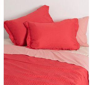 Set Quilt + Sabana Estampada 2 P Coral
