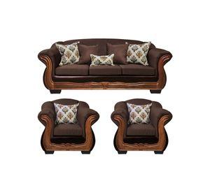 Living Con Resorte Estructural 6 Cuerpos Búfalo 4+1+1 Chenille+PU X