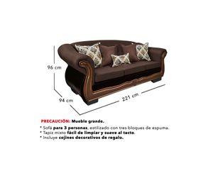 Living Con Resorte Estructural 6 Cuerpos Búfalo 4+1+1 Chenille+PU X