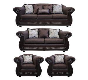 Living Con Resorte Estructural 9 Cuerpos 4+3+1+1 Grand Búfalo Chocolate Rayado Versión PREMIUM