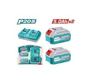 KIT TOTAL 20V 2 BATERIAS 5.0AH+CARG TFBCPK2513