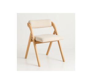 Silla Betlahem de madera plegable acolchada - Beige