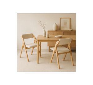 Silla Betlahem de madera plegable acolchada - Beige