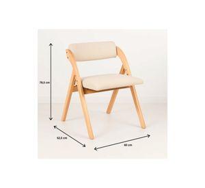 Silla Betlahem de madera plegable acolchada - Beige