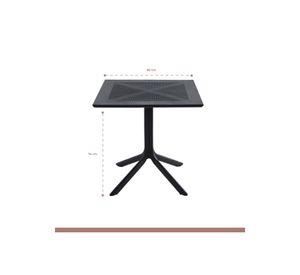 Mesa restaurant 80x80 Polipropileno + 4 Sillas Crossback Danubio - Negra