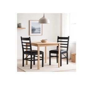 Pack de 2 Sillas Industrial Plegable con Marco Negro y Tapizado Sintético