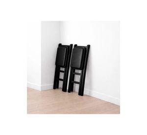 Pack de 2 Sillas Industrial Plegable con Marco Negro y Tapizado Sintético