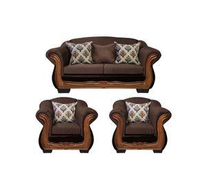 Living Con Resorte Estructural 5 Personas Búfalo 3+1+1 Chenille+PU X