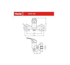MONOMANDO DUSCHY ABS EKO BLACK MATTE P/DUCHA