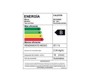 CALEFON SPLENDID GAS LICUADO 16L. IONIZADO