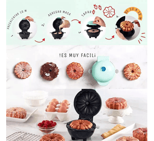Máquina Mini Bundt Queque Pastel Con Molde Antiadherente
