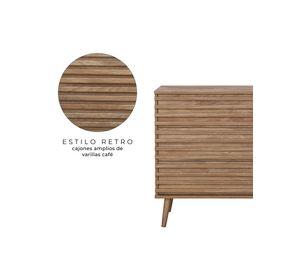 Cómoda Cajonera Camden Relan Estilo Retro Con 3 Cajones de Varillas