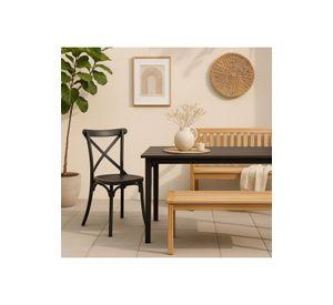Silla Crossback Danubio de Terraza Exterior o Comedor - Negra