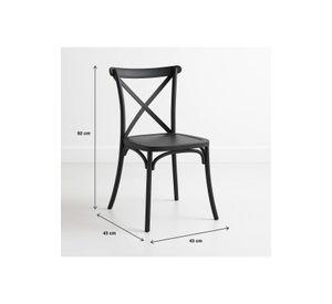 Silla Crossback Danubio de Terraza Exterior o Comedor - Negra