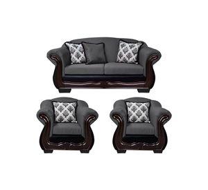 Living Con Resorte Estructural 5 Cuerpos Búfalo 3+1+1 Chenille+PU
