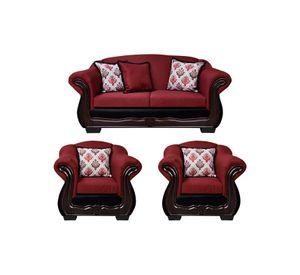 Living Con Resorte Estructural 5 Cuerpos Búfalo 3+1+1 Chenille+PU
