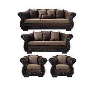 Living Con Resorte estructural 9 Cuerpos 4+3+1+1 Grand Búfalo Lino Rústico Versión PREMIUM
