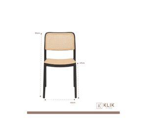 Pack de 4 Sillas de Terraza Enrejadas - Negras